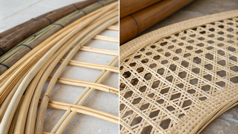 Comparison of rattan and cane webbing materials