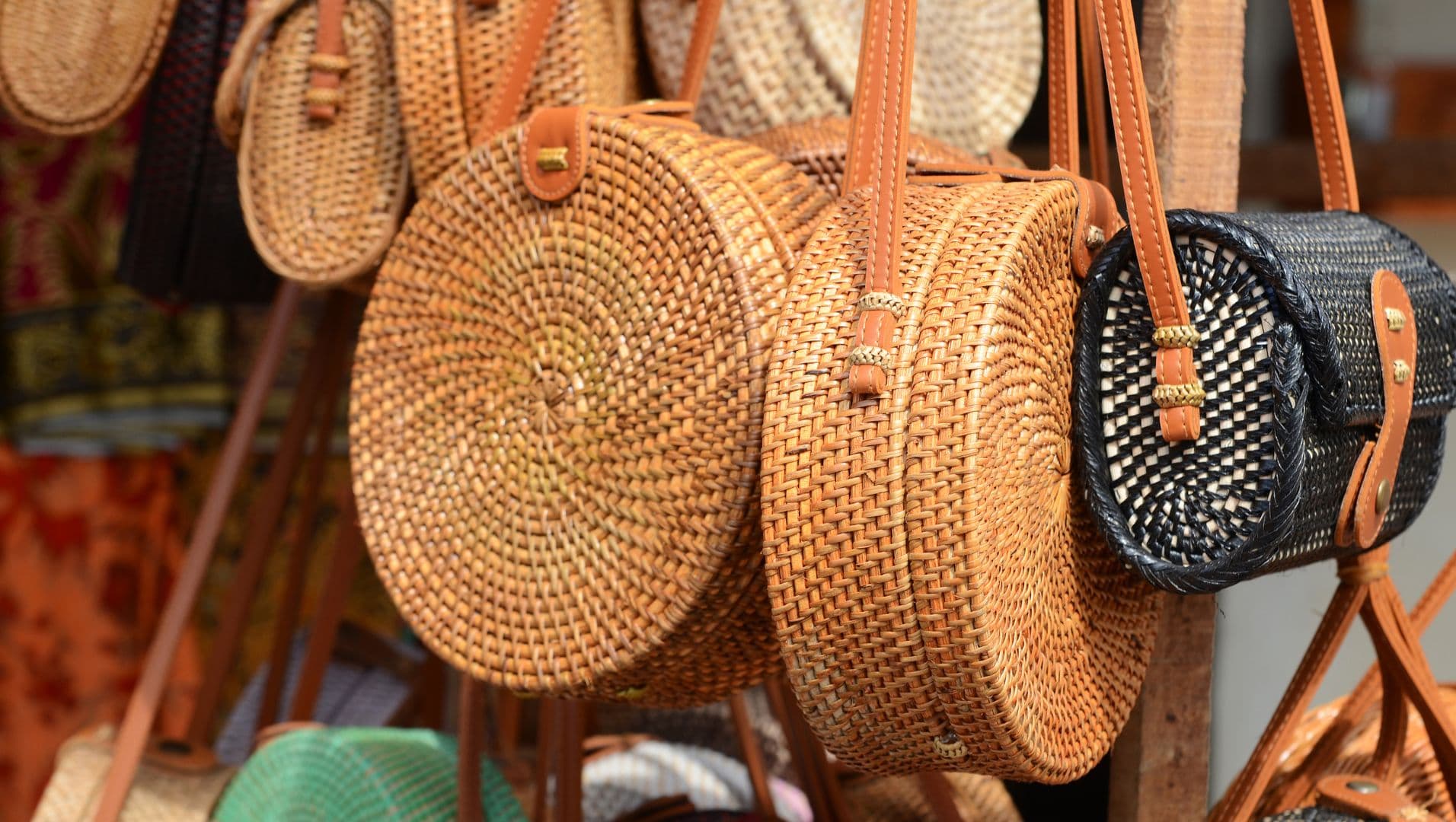 A well-organized workspace for crafting a rattan bag