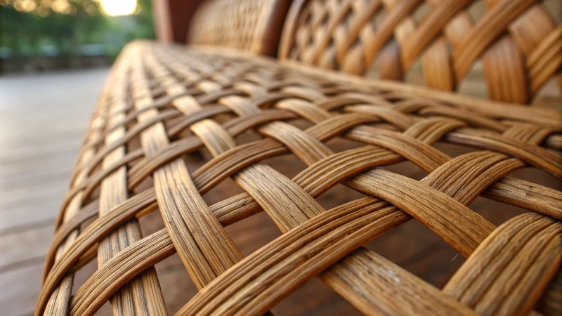 Close-up of rattan weaving