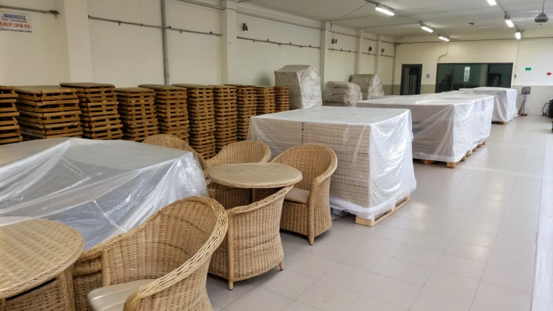 Indoor storage space for wicker furniture